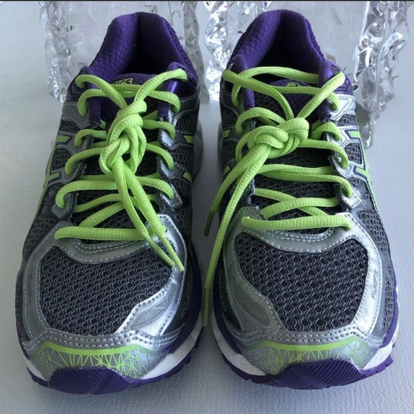 Asics Gel Kayano 21 Charcoal/Purple/Hazard Green/Silver - Picture 4 of 5